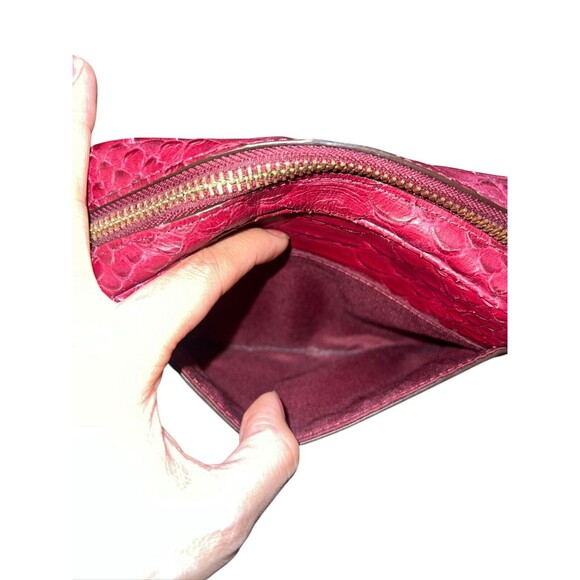 Coach Wristlet Bag Legacy Embossed Leather Python Deep Port Zip 49696 - Picture 9 of 15